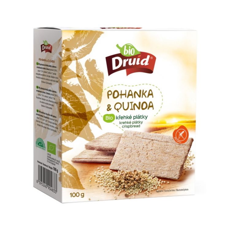 Druid Plátky krehké kukurično ryžové - pohánka a quinoa bezgluténové BIO 100 g