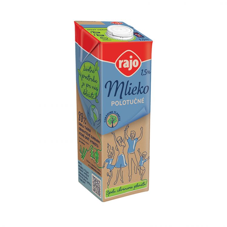Rajo Mlieko UHT Polotučné 1,5% 1 l