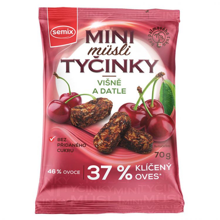 Semix Mini musli tyčinky višňové bez lepku 70g