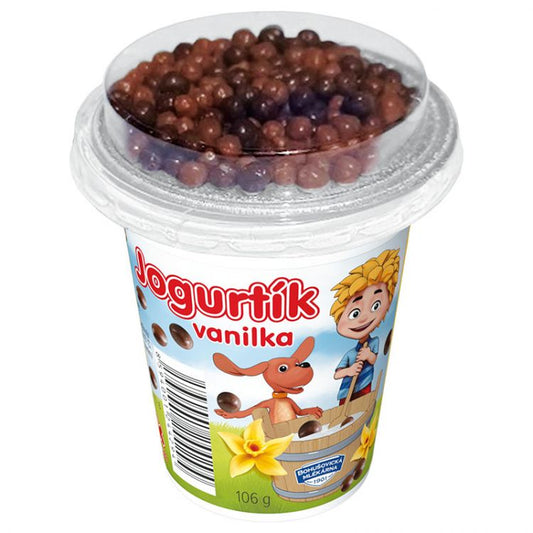 Bobík jogurtík vanilkový s čokoguličkami 106g
