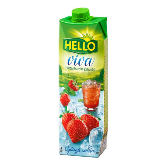 Hello Viva Multivitamínový - jahodový ovocný nápoj 1 l