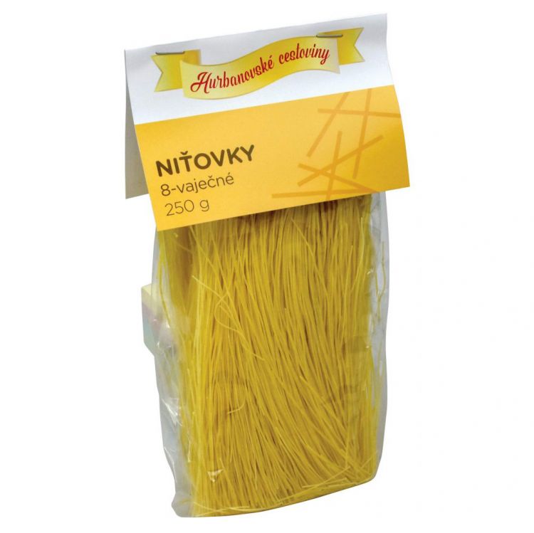 Hurbanovské cestoviny Niťovky Hladké 8 vaječné  250 g