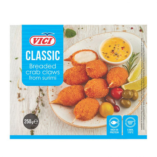 VICI SURIMI -rybie mäso s krabou príchuťou a pravým krabím klepietkom 250g